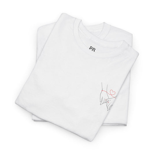 Connected Hearts – Minimal Couple Hands Shirt
