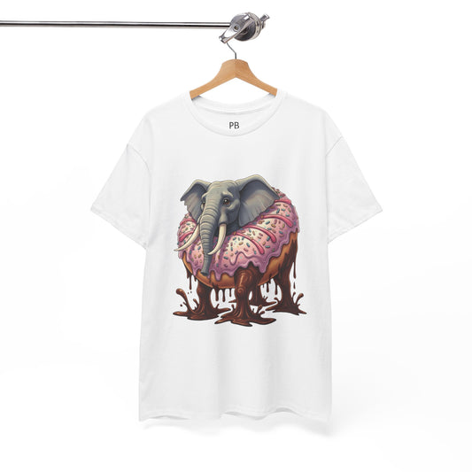 Elephant Donut T‑Shirt — Funny Surreal Animal Graphic Tee